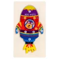 Wooden Rocket Number Puzzle Toy for Kids Toddler Early Educational Learning and Play Fun - Rocket
