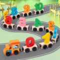 Wooden magnetic number train educational toy set with colorful blocks for kids early learning. - Promotional Number Train Toy