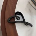 Molla per capelli a cuore nera opaca da donna, accessorio di stile elegante e minimalista. - 1# Nero opaco