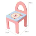 Jolie chaise d'enfant en bois rose et bleu pour maison de poupée ou chambre, mobilier sûr. - Tabouret bonbon