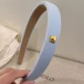 Hellblaue Fischgräten Haarreif mit quadratischem Goldakzent, süßes vielseitiges Haaraccessoire. - Blau Köper