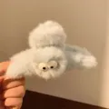 Flauschige Plüsch Haarklammer mit großen Augen für Damen, süße Haifischklammer Haarspange. - 4# Milchblau