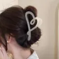 Fermaglio cuore minimalista traslucido, elegante molletta per lo styling quotidiano delle donne. - 7# Bianco Crema