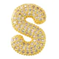 Gold Plated Letter S Bubble Pendant Micro Paved Cubic Zirconia Chic Fashion Jewelry - Letter S Style (T01308)