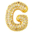 Gold plated bubble letter G pendant sparkling cubic zirconia hip hop pendant necklace charm. - Letter G Style (T01312)