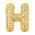 Gold Bubble Letter H Pendant Micro Paved Zirconia Initial Charm 18K Plated Jewelry - Letter H Style (T01316)