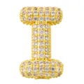 Gold Letter I Pendant Micro Pave Zirconia Bubble Alphabet Charm Jewelry DIY Accessory - Letter I Style (T01309)