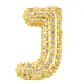 Gold Plated Bubble Letter J Pendant Micro Pave Cubic Zirconia Fashion Jewelry Accessory - Letter J Style (T01303)