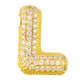 Gold 18K plated bubble letter L pendant iced out micro pave cubic zirconia hip hop jewelry - Letter L Style (T01300)