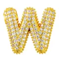 Gold Paved Cubic Zirconia Letter W Pendant Necklace Fashion Jewelry Accessory Variant - Letter W Style (T01313)