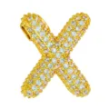 Gold Plated Bubble Letter X Micro Paved Zircon Pendant Chic Fashion Jewelry Accessory - Letter X Style (T01848)