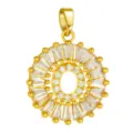 Gold-plated brass letter O pendant necklace charm featuring micro-set dazzling zircon stones. - Letter O Style / Gold