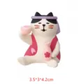 Carina statuetta di gatto in resina giapponese decorazione da scrivania fiore di ciliegio 3.5cm - Gatto che brinda alla visione dei fiori