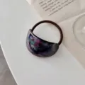Minimalist resin hair tie for women, elegant marbled design elastic hair band ponytail holder. - 3# Blue Purple Gradient