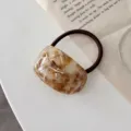Minimalist tortoiseshell acetate hair tie for women, stylish brown elastic ponytail holder. - 6# Wavy Coffee