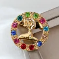 Squisita spilla animale 12 segni zodiacali con strass colorati, elegante gioiello di moda. - Vergine (XZ25189)