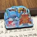 Souvenir touristique de Harbin aimant de refrigerateur autocollant magnetique en bois - Harbin (YSK25019) / 10x7cm