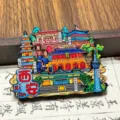 Aimant de réfrigérateur en bois de Xi'an, souvenir de tourisme culturel créatif 3D. - Xi'an (YSK25026) / 10x7cm