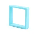 Quadratische blaue PE-Folie Schwebende Display-Box Detailansicht für Schmuck Aufbewahrung. - 9x9cm Displaybox (Inklusive Zufälliger Kleiner Karte) / Blau