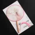 Traditional Chinese style round fan with pink tassel, elegant hanfu dancing prop for girls. - New - Beauty Rendezvous