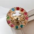Spilla granchio strass multicolore animale lega moda gioielli regalo per donne 2.2cm - Cancro (XZ25187)