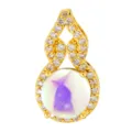 Micro-pave cubic zirconia gold plated pendant DIY charm hollow bead jewelry accessory. - Twisted Double Ring Style (T00405)