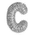 Zirkonia Pave Blasen Buchstabe C Anhänger, kupfer mikrofasser glänzender Initialen Charme. - Buchstabe C Anhänger / Silber
