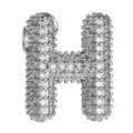 Kupfer Mikrogefasste Zirkonia Blasen Buchstabe H Anhänger Hauptprodukt weißer Hintergrund - Buchstabe H Anhänger / Silber