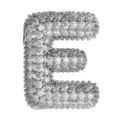 Silberner Mikro-Pavé-Zirkon Blasenbuchstabe E Anhänger, klobiger Initialen-Charme für DIY Schmuck. - Buchstabe E Anhänger / Silber
