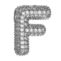 Mikro-Fassung Zirkonia Buchstabe F Anhänger, stilvolles puffy Initial Charms für Schmuck. - Buchstabe F Anhänger / Silber