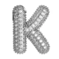 Glänzender Puffy Buchstabe K Anhänger Mikropflaster Zirkonia Silberner Schmuck Zubehör - Buchstabe K Anhänger / Silber
