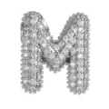 Klobiger M-Buchstabe Anhänger Zirkonia Mikrofassung Silber DIY Charm Zubehör Halskette - Buchstabe M Anhänger / Silber
