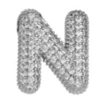 Klobiger Buchstabe N Anhänger, Kupfer mit Zirkonia mikrogefasst, stylisches Schmuckstück. - Buchstabe N Anhänger / Silber