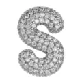 Silberfarbener voluminöser Buchstabe S Anhänger Zirkonia Pave Ballon Ketten Schmuck - Buchstabe S Anhänger / Silber