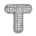 Silberfarbene Mikro Pave Zirkonia moppelige Buchstabe T Anhänger Schmuck Zubehör. - Buchstabe T Anhänger / Silber