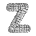 Glänzender Puffy Buchstabe Z Anhänger Zirkon Blase Initialen Charms für Halskette Schmuck DIY - Buchstabe Z Anhänger / Silber