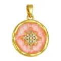 Monet garden style enamel rhinestone star pendant gold plated necklace DIY accessory - T02072