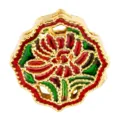 Ancient style sand gold enamel bead DIY jewelry accessory hollow metal spacer charm. - Floral Enamel Style (T00408)