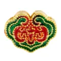 Ancient gold enamel heart shaped pendant bead DIY craft copper spacer jewelry accessory. - Heart Lock Style (T00409)