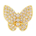 Micro-paved cubic zirconia gold butterfly charm DIY jewelry pendant wholesale accessory. - Butterfly Pendant Style (T00410)