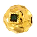 Gold-plated DIY charm bead with square green gemstone, irregular textured spacer for jewelry. - Irregular Faceted Style (T00413)