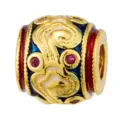 Gold-plated cloisonne enamel bead antique style loose spacer charm for DIY jewelry making. - Enamel Barrel Bead Style (T00416)