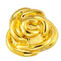 Gold camellia flower DIY pendant accessory, elegant metallic floral charm for jewelry making. - Camellia Style (T00423)