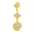 Gold Pave Zirconia Flower Pendant Charm DIY Jewelry Accessory Fashion Component - 1pc - Multi-Layer Connected Style (T00474)