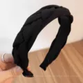 Serre-tête tressé noir en tissu, élégant accessoire de mode pour femmes et filles chic. - 1# Noir