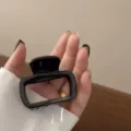 Schwarze rechteckige Haarklammer elegante Acetat geometrische Haarkralle für Damen Alltag - Schwarz