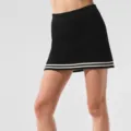 Jupe de tennis en tricot noir taille haute mini jupe sportswear decontractee streetwear chic - S / Bas / Noir