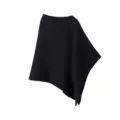 Poncho in maglia nero irregolare da donna, elegante mantella pullover minimalista. - Taglia S / Nero