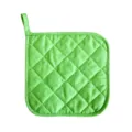 Quilted fabric hot pad solid green oven mitt pot holder anti-scald mat dish mat - 18*18cm / Apple Green