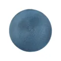 Round blue PP woven placemat heat resistant table mat kitchen dining decor tableware pad. - Blue